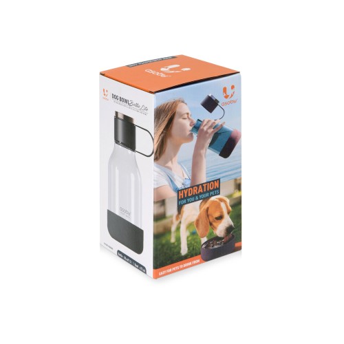 Бутылка для воды 2-в-1 «Dog Bowl Bottle» со съемной миской для питомцев, 1500 мл, черный