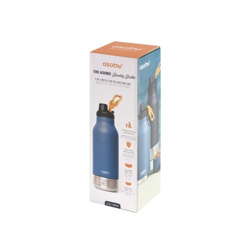 Вакуумный термос «Buddy» 3-в-1 со съемными мисками для питомцев, 1000 мл, синий