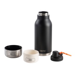 Вакуумный термос «Buddy» 3-в-1 со съемными мисками для питомцев, 1000 мл, черный