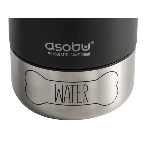 Вакуумный термос «Buddy» 3-в-1 со съемными мисками для питомцев, 1000 мл, черный