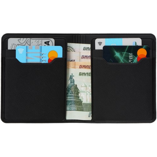Картхолдер с отделением для бумажных денег "Favor", черный