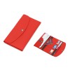 Органайзер для документов на кнопке с отделением для купюр и ручки, упаковка в индивидуальный пакет, красный/серый