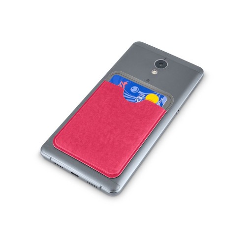 Чехол-картхолдер Favor на клеевой основе на телефон для пластиковых карт и и карт доступа, фуксия