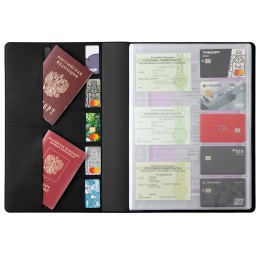 Органайзер Favor 2.0 для семейных документов на 4 комплекта документов, формат А4, черный