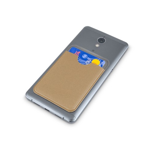 Чехол-картхолдер Favor на клеевой основе на телефон для пластиковых карт и и карт доступа, бежевый