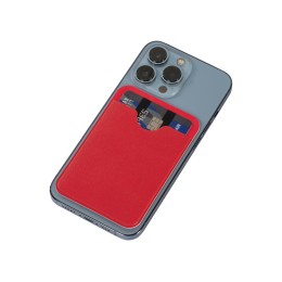 Чехол-картхолдер Favor на клеевой основе на телефон для пластиковых карт и и карт доступа, красный