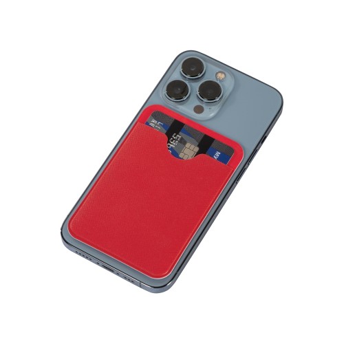 Чехол-картхолдер Favor на клеевой основе на телефон для пластиковых карт и и карт доступа, красный