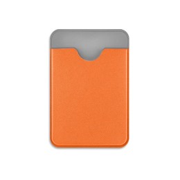 Чехол-картхолдер Favor на клеевой основе на телефон для пластиковых карт и и карт доступа, оранжевый