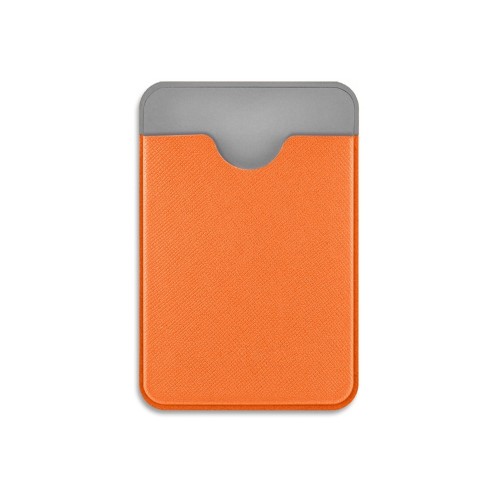 Чехол-картхолдер Favor на клеевой основе на телефон для пластиковых карт и и карт доступа, оранжевый