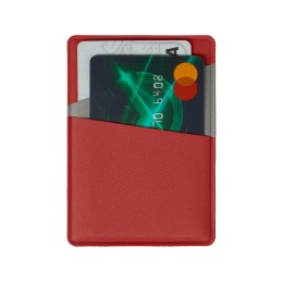 Картхолдер на 3 карты типа бейджа "Favor", красный/серый