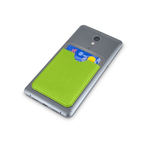 Чехол-картхолдер Favor на клеевой основе на телефон для пластиковых карт и и карт доступа, зеленый