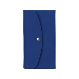 Органайзер для документов на кнопке с отделением для купюр и ручки, упаковка в индивидуальный пакет, синий/темно-синий