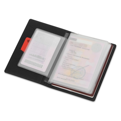 Классическая обложка для автодокументов "Favor", черная