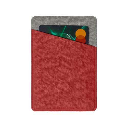 Картхолдер на 3 карты типа бейджа "Favor", красный/серый