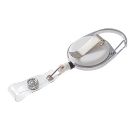 Бейдж с рулеткой-карабин "Favor", синий