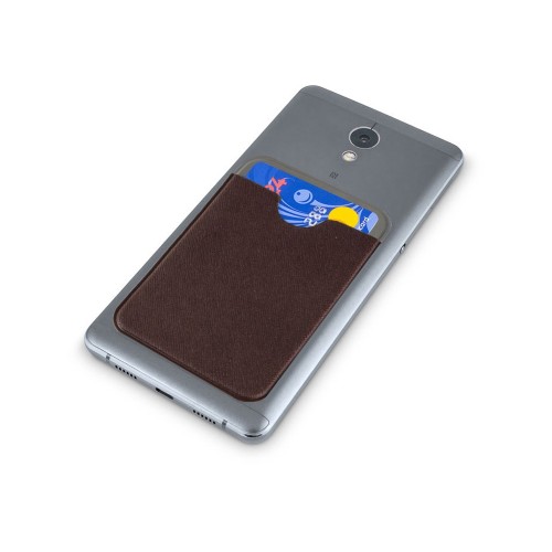 Чехол-картхолдер Favor на клеевой основе на телефон для пластиковых карт и и карт доступа, коричневый