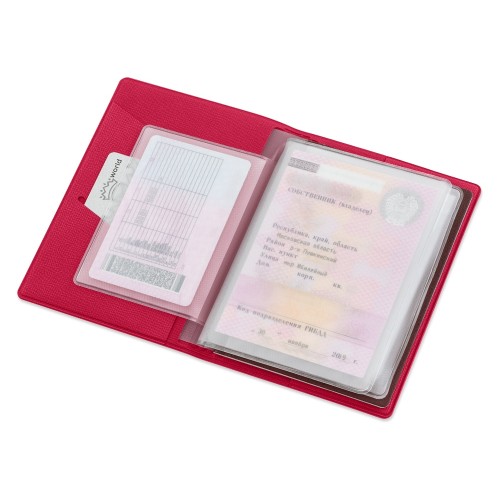 Классическая обложка для автодокументов "Favor", фуксия