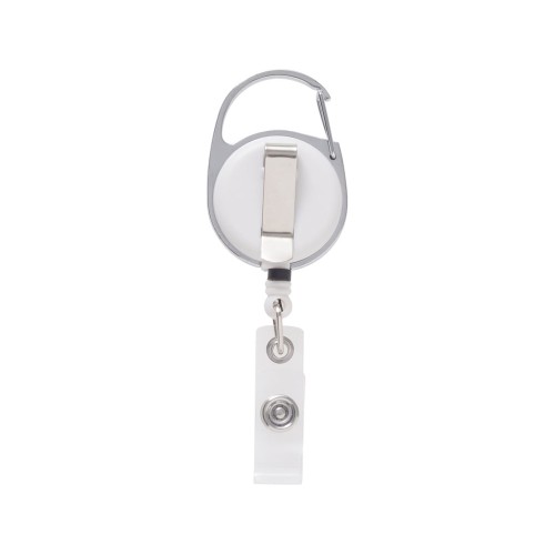Бейдж с рулеткой-карабин "Favor", белый