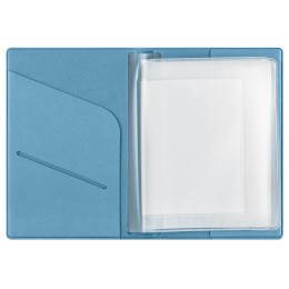 Классическая обложка для автодокументов "Favor", голубая