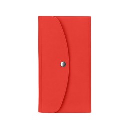 Органайзер для документов на кнопке с отделением для купюр и ручки, упаковка в индивидуальный пакет, красный/серый