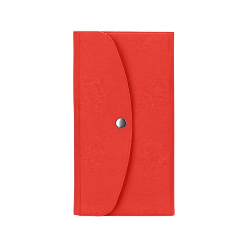 Органайзер для документов на кнопке с отделением для купюр и ручки, упаковка в индивидуальный пакет, красный/серый