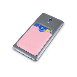 Чехол-картхолдер Favor на клеевой основе на телефон для пластиковых карт и и карт доступа, розовый