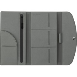 Органайзер для документов на кнопке с отделением для купюр и ручки, упаковка в индивидуальный пакет, серый