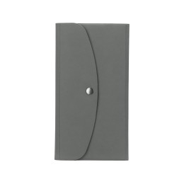 Органайзер для документов на кнопке с отделением для купюр и ручки, упаковка в индивидуальный пакет, серый