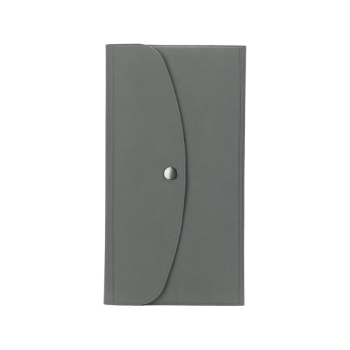 Органайзер для документов на кнопке с отделением для купюр и ручки, упаковка в индивидуальный пакет, серый