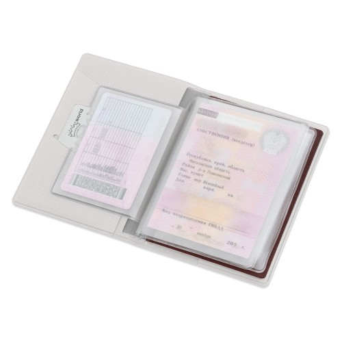 Классическая обложка для автодокументов "Favor", белая