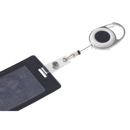 Бейдж с рулеткой-карабин "Favor", черный