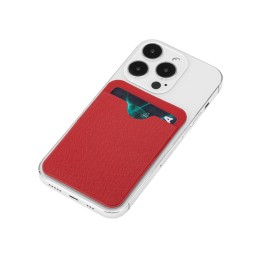 Чехол-картхолдер Favor на клеевой основе на телефон для пластиковых карт и и карт доступа, красный