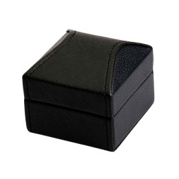 Кожаная подарочная упаковка  G01-BK. Черный цвет, с синим ложементом.