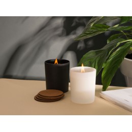 Свеча соевая ароматическая в стекле "Niort", белая