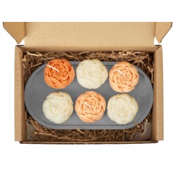 Набор свечей на подставке "Пионы" (Р)