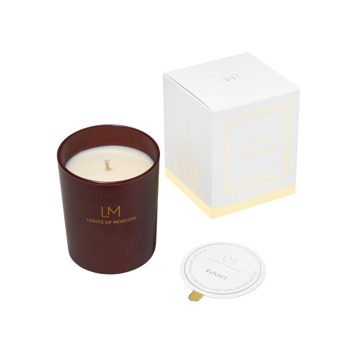 Ароматическая свеча в бордовом стакане Sunset, коллекция Exclusive, 250 мл