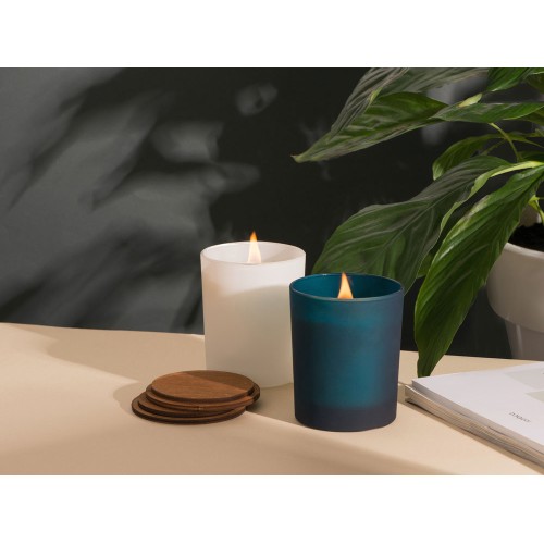 Свеча соевая ароматическая в стекле "Niort", синяя