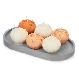 Набор свечей на подставке "Пионы" (Р)