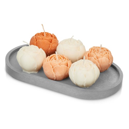 Набор свечей на подставке "Пионы" (Р)