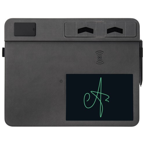 Многофункциональный коврик для мыши «Multi Pad» с беспроводной зарядкой и LCD экраном, 10 Вт, черный