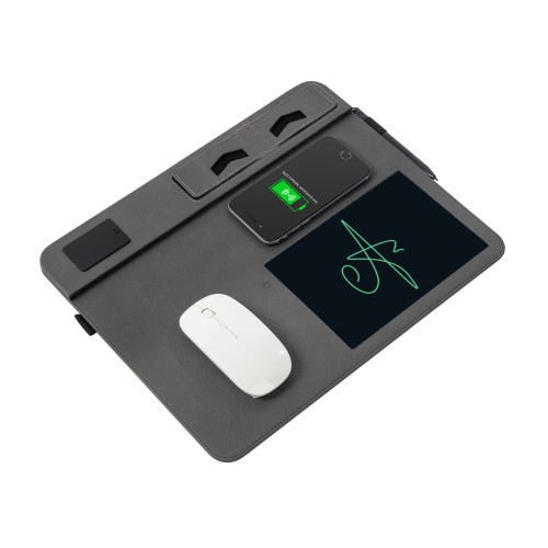 Многофункциональный коврик для мыши «Multi Pad» с беспроводной зарядкой и LCD экраном, 10 Вт, черный