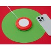 Беспроводное зарядное устройство со встроенным кабелем 2-в-1 "Disc", красный