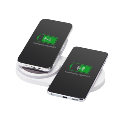 Складная зарядная станция с беспроводной зарядкой «Flashport», 15 Вт, белый (Р)