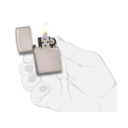 Зажигалка ZIPPO Armor™ c покрытием Brushed Chrome, латунь/сталь, серебристая, матовая, 38x13x57 мм