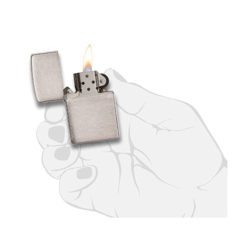 Зажигалка ZIPPO Armor™ c покрытием Brushed Chrome, латунь/сталь, серебристая, матовая, 38x13x57 мм