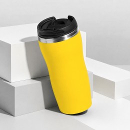 Термокружка "Double wall mug C1", soft touch, 350 мл, желтый