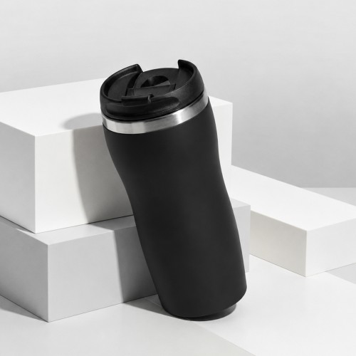 Термокружка "Double wall mug C1", soft touch, 350 мл, черный