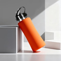 Бутылка для воды "Bottle C1", сталь, soft touch, 600 мл, оранжевый
