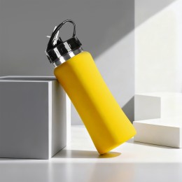Бутылка для воды "Bottle C1", сталь, soft touch, 600 мл, желтый