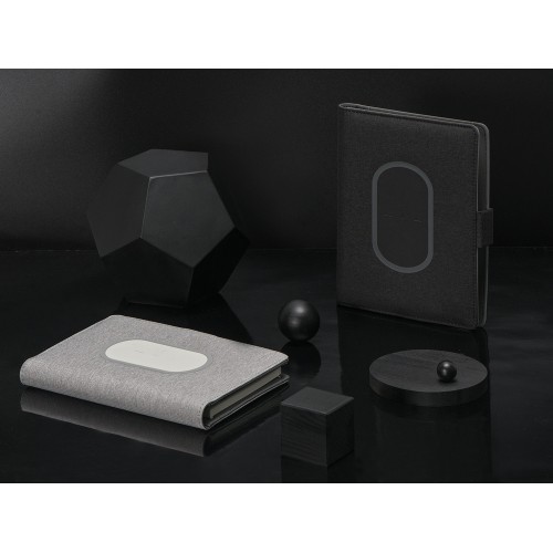 Органайзер с беспроводной зарядкой 5000 mAh "Powernote", светло-серый